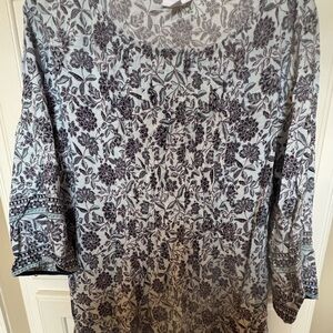 J. Jill Light Blue Floral Top